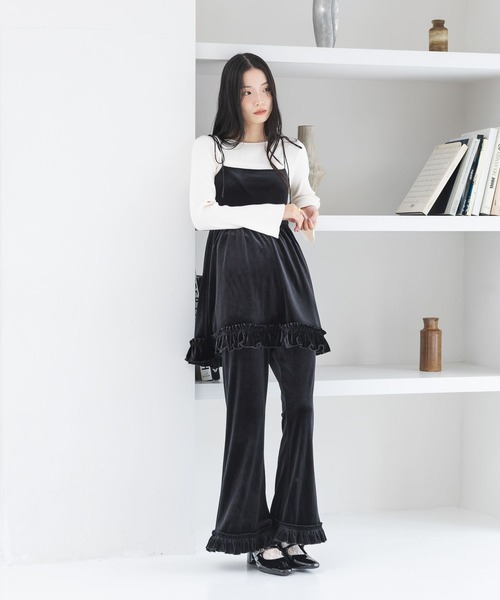 Heather（ヘザー）の「ベロアフリルパンツ　639599（その他パンツ・レディース・ブラウン/ブラック・FREE）」の5枚目の写真