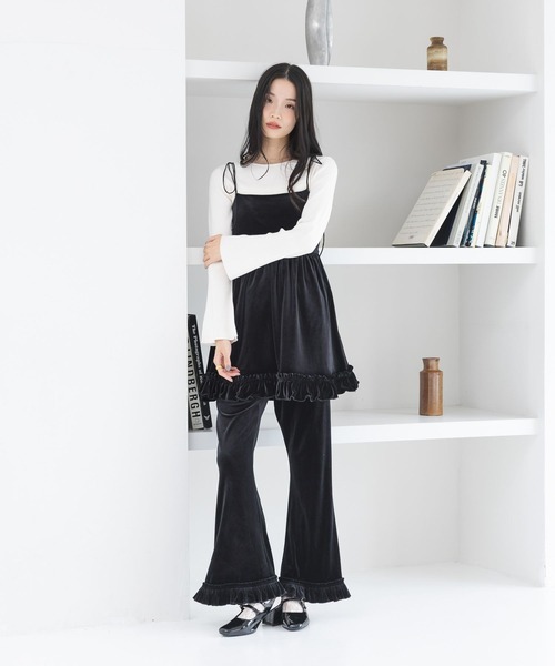 Heather（ヘザー）の「ベロアフリルパンツ　639599（その他パンツ・レディース・ブラウン/ブラック・FREE）」の6枚目の写真