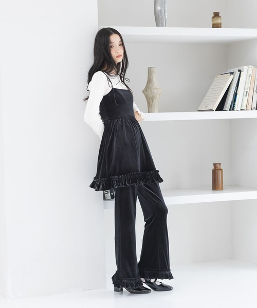 Heather（ヘザー）の「ベロアフリルパンツ　639599（その他パンツ・レディース・ブラウン/ブラック・FREE）」の7枚目の写真