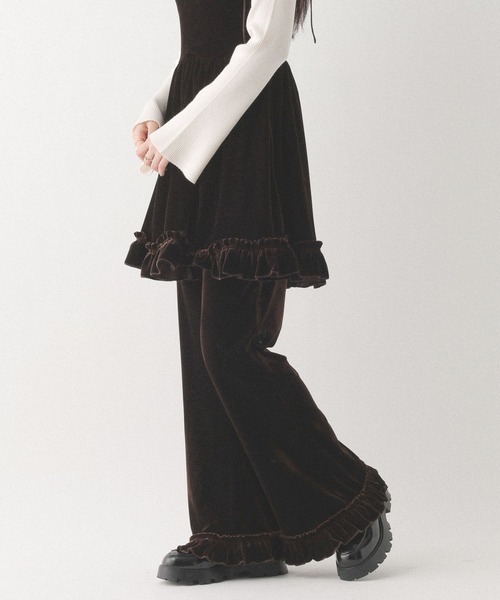 Heather（ヘザー）の「ベロアフリルパンツ　639599（その他パンツ・レディース・ブラウン/ブラック・FREE）」の9枚目の写真
