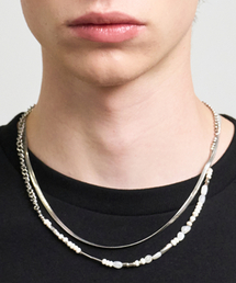 RAD FICTION（ラッドフィックション）の「COY GEMSTONE SNAKE CHAIN LAYERED NECKLACE / VANILLA STONE（ネックレス）」