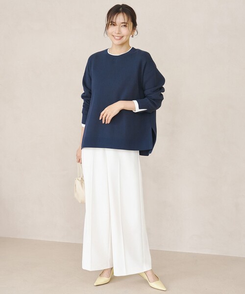 UNFILO(アンフィーロ)の「【新色追加/美シルエット/15サイズ展開】BEAUTY MOVE ワイドストレートパンツ(その他パンツ・レディース・ブラック系/ライトグレー系/ネイビー系/ホワイト系・XLT/X-LARGE/XXXL/XX-LARGE)」の5枚目の写真