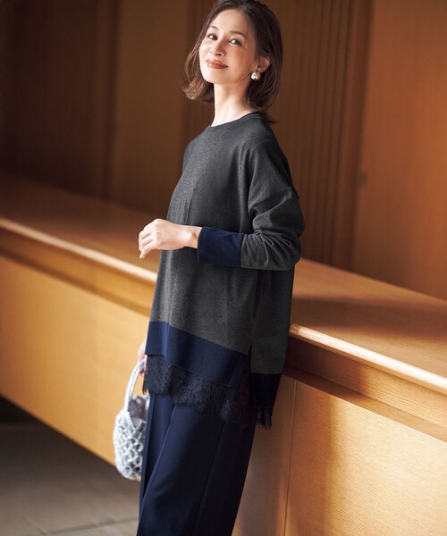 UNFILO(アンフィーロ)の「【新色追加/美シルエット/15サイズ展開】BEAUTY MOVE ワイドストレートパンツ(その他パンツ・レディース・ブラック系/ライトグレー系/ネイビー系/ホワイト系・XLT/X-LARGE/XXXL/XX-LARGE)」の11枚目の写真