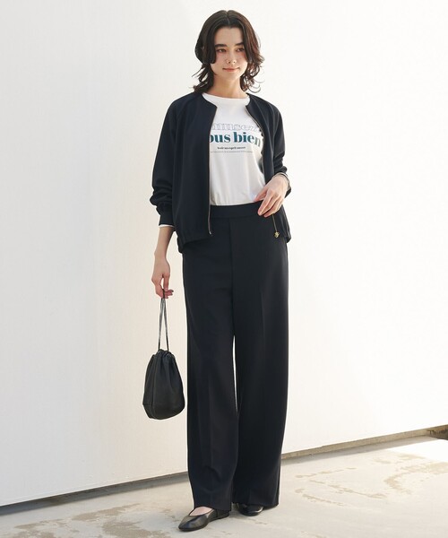 UNFILO(アンフィーロ)の「【新色追加/美シルエット/15サイズ展開】BEAUTY MOVE ワイドストレートパンツ(その他パンツ・レディース・ブラック系/ライトグレー系/ネイビー系/ホワイト系・XLT/X-LARGE/XXXL/XX-LARGE)」の12枚目の写真
