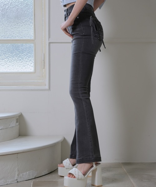 LIPSERVICE（リップサービス）の「キルティングポケットフレアデニムパンツ（デニムパンツ・レディース・ブルー系その他2/グレー/インディゴブルー・XS/S/M）」の8枚目の写真