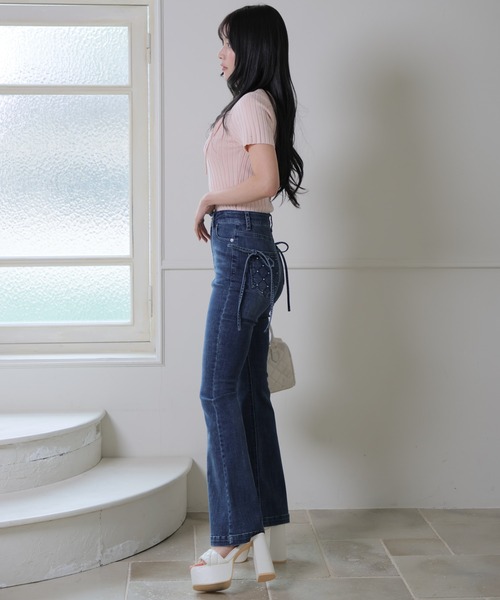 LIPSERVICE（リップサービス）の「キルティングポケットフレアデニムパンツ（デニムパンツ・レディース・ブルー系その他2/グレー/インディゴブルー・XS/S/M）」の12枚目の写真