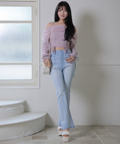 LIPSERVICE（リップサービス）の「キルティングポケットフレアデニムパンツ（デニムパンツ・レディース・ブルー系その他2/グレー/インディゴブルー・XS/S/M）」の14枚目の写真