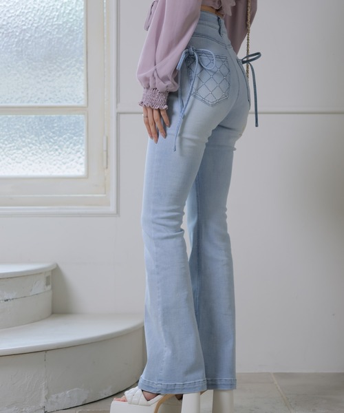 LIPSERVICE（リップサービス）の「キルティングポケットフレアデニムパンツ（デニムパンツ・レディース・ブルー系その他2/グレー/インディゴブルー・XS/S/M）」の16枚目の写真