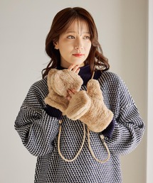 studio CLIP | アソート紐付きボアミトン(手袋)