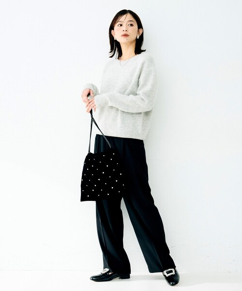 UNTITLED（アンタイトル）の「ドライタッチタックワイドパンツ（その他パンツ・レディース・キャメル/ブラック・01/02/03）」の6枚目の写真