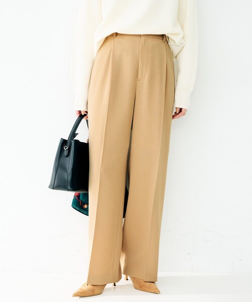 UNTITLED（アンタイトル）の「ドライタッチタックワイドパンツ（その他パンツ・レディース・キャメル/ブラック・01/02/03）」の9枚目の写真