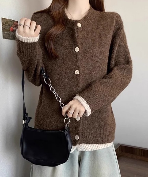 Girly Doll(ガーリードール)の「レイヤードデザインニットカーディガン(カーディガン/ボレロ・レディース・ブラウン/グレー・F)」の10枚目の写真