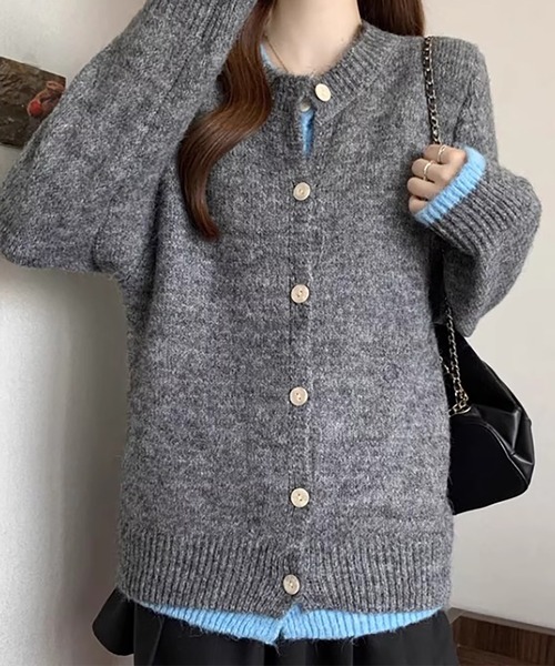 Girly Doll(ガーリードール)の「レイヤードデザインニットカーディガン(カーディガン/ボレロ・レディース・ブラウン/グレー・F)」の16枚目の写真
