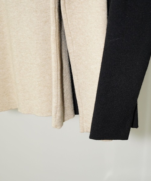 chuclla（チュクラ）の「ワンショルダー リブトップス chw26s029（ニット/セーター・レディース・ブラック/ベージュ・FREE）」の9枚目の写真