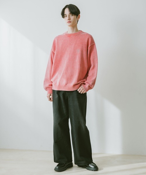 RAGEBLUE(レイジブルー)の「Pigment Handstitch Motif Knit / ピグメント加工ハンドステッチ刺繍ニット(ニット/セーター・メンズ・グレー/ブラウン/ピンク/ネイビー・MEDIUM/LARGE)」の11枚目の写真