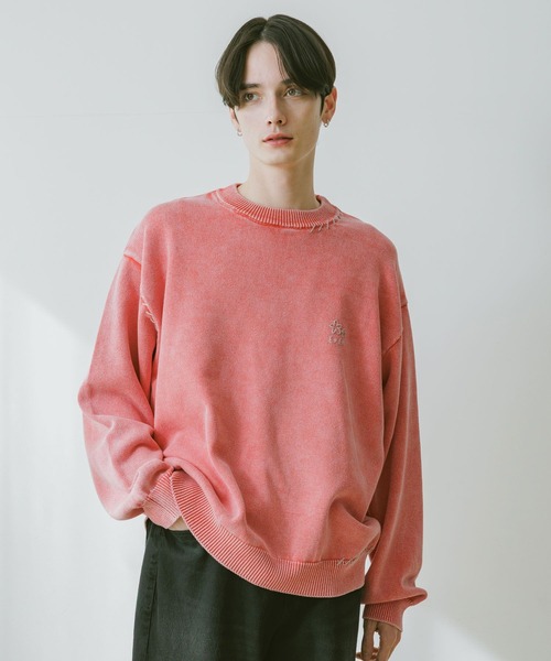 RAGEBLUE(レイジブルー)の「Pigment Handstitch Motif Knit / ピグメント加工ハンドステッチ刺繍ニット(ニット/セーター・メンズ・グレー/ブラウン/ピンク/ネイビー・MEDIUM/LARGE)」の14枚目の写真