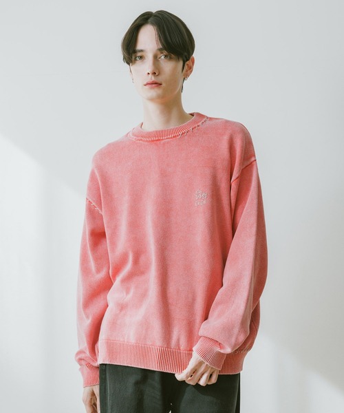 RAGEBLUE(レイジブルー)の「Pigment Handstitch Motif Knit / ピグメント加工ハンドステッチ刺繍ニット(ニット/セーター・メンズ・グレー/ブラウン/ピンク/ネイビー・MEDIUM/LARGE)」の16枚目の写真