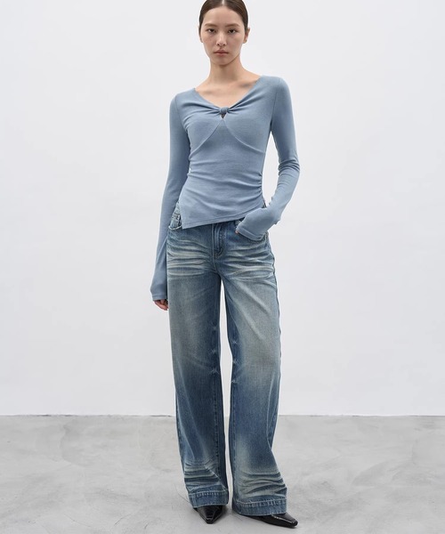 EIGHTHMONTH(エイスマンス)の「フェードワイドデニム EM26s010【EIGHTHMONTH】(デニムパンツ・レディース・ブルー・L/M/S)」の6枚目の写真