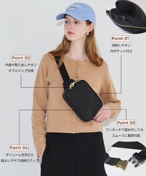 coca（coca）（コカ）の「ウエストポーチ（ボディバッグ/ウエストポーチ・レディース・ブラック・ONE SIZE）」の2枚目の写真