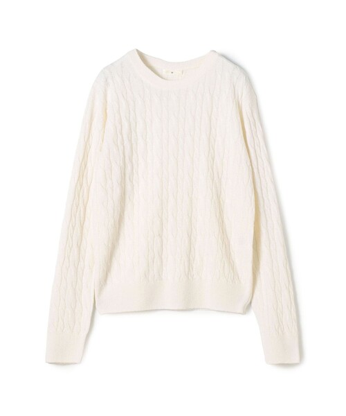 TOMORROWLAND .B(トゥモローランドビー)の「カシミヤシルク ケーブルニットプルオーバー(ニット/セーター・レディース・ブラック/ピンク/ホワイト・FREE)」の2枚目の写真