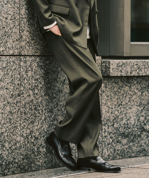 417 EDIFICE(フォーワンセブンエディフィス)の「TWツイル 2タックパンツ "セットアップ着用可能"(スラックス・メンズ・ブラック系その他/ベージュ/カーキ・SMALL/MEDIUM/LARGE)」の1枚目の写真