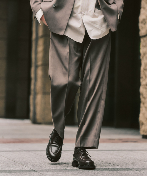 417 EDIFICE(フォーワンセブンエディフィス)の「TWツイル 2タックパンツ "セットアップ着用可能"(スラックス・メンズ・ブラック系その他/ベージュ/カーキ・SMALL/MEDIUM/LARGE)」の14枚目の写真