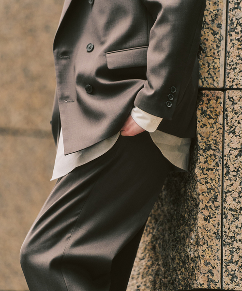 417 EDIFICE(フォーワンセブンエディフィス)の「TWツイル 2タックパンツ "セットアップ着用可能"(スラックス・メンズ・ブラック系その他/ベージュ/カーキ・SMALL/MEDIUM/LARGE)」の16枚目の写真