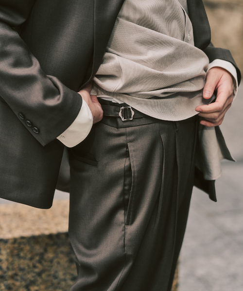 417 EDIFICE(フォーワンセブンエディフィス)の「TWツイル 2タックパンツ "セットアップ着用可能"(スラックス・メンズ・ブラック系その他/ベージュ/カーキ・SMALL/MEDIUM/LARGE)」の18枚目の写真