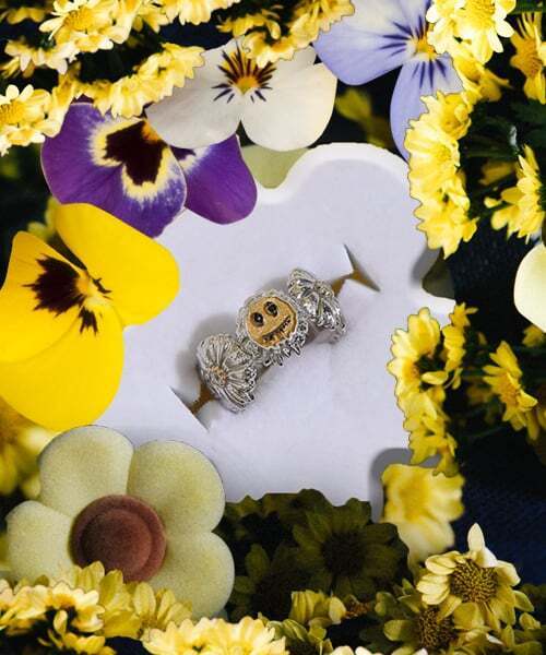 スマイルリング（ダイヤモンド18Kゴールドシルバー925）