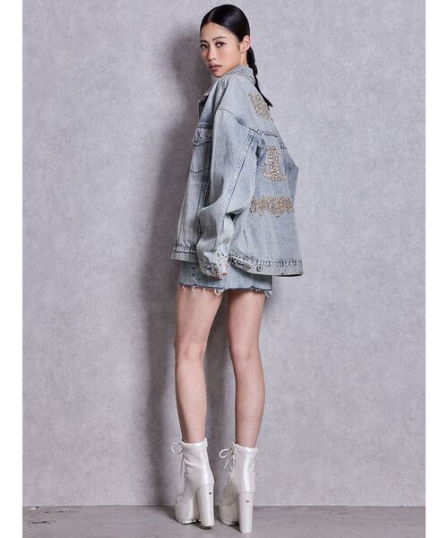 GYDA（ジェイダ）の「Symmetry GYDA bijou BIGデニムGジャン（デニムジャケット・レディース・ライトブルー/ブルー・FREE）」の7枚目の写真