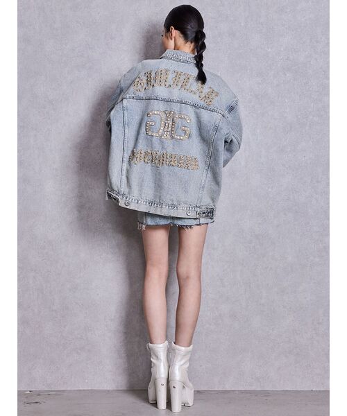 GYDA（ジェイダ）の「Symmetry GYDA bijou BIGデニムGジャン（デニムジャケット・レディース・ライトブルー/ブルー・FREE）」の8枚目の写真