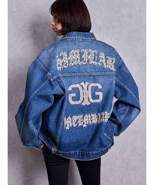 GYDA（ジェイダ）の「Symmetry GYDA bijou BIGデニムGジャン（デニムジャケット・レディース・ライトブルー/ブルー・FREE）」の10枚目の写真