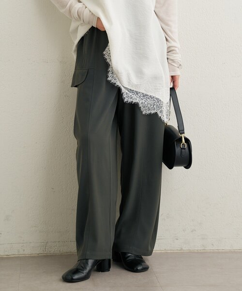 Omekashi（オメカシ）の「カーゴタックパンツ（カーゴパンツ・レディース・チャコールグレー/カーキ・FREE）」の4枚目の写真