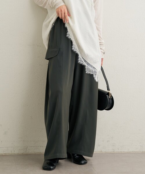 Omekashi（オメカシ）の「カーゴタックパンツ（カーゴパンツ・レディース・チャコールグレー/カーキ・FREE）」の5枚目の写真