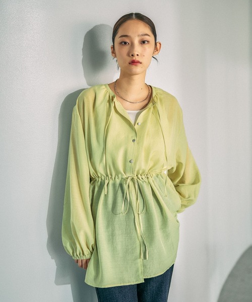 LEPSIM（レプシィム）の「着回しブラウス《2点セット》　639490（シャツ/ブラウス・レディース・グレー/オフホワイト/ブラウン/イエロー/ブラック・FREE）」の5枚目の写真