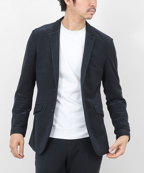 Stutostein Nolley's（シュテットシュタインノーリーズ）の「《ビジカジ/セットアップ対応》ストレッチコードピケ テーラードジャケット 26SS（テーラードジャケット・メンズ・ブラック/オリーブ/ベージュ/ダークネイビー・XL/L/M/S）」の4枚目の写真