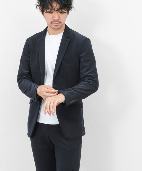 Stutostein Nolley's（シュテットシュタインノーリーズ）の「《ビジカジ/セットアップ対応》ストレッチコードピケ テーラードジャケット 26SS（テーラードジャケット・メンズ・ブラック/オリーブ/ベージュ/ダークネイビー・XL/L/M/S）」の7枚目の写真