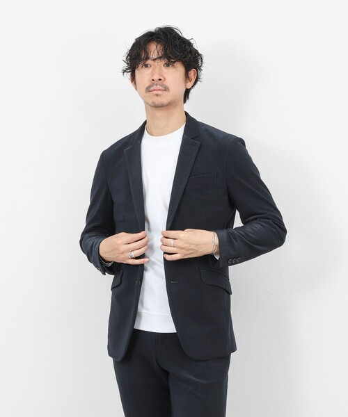 Stutostein Nolley's（シュテットシュタインノーリーズ）の「《ビジカジ/セットアップ対応》ストレッチコードピケ テーラードジャケット 26SS（テーラードジャケット・メンズ・ブラック/オリーブ/ベージュ/ダークネイビー・XL/L/M/S）」の9枚目の写真