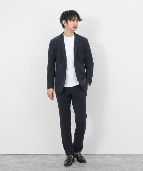 Stutostein Nolley's（シュテットシュタインノーリーズ）の「《ビジカジ/セットアップ対応》ストレッチコードピケ テーラードジャケット 26SS（テーラードジャケット・メンズ・ブラック/オリーブ/ベージュ/ダークネイビー・XL/L/M/S）」の14枚目の写真