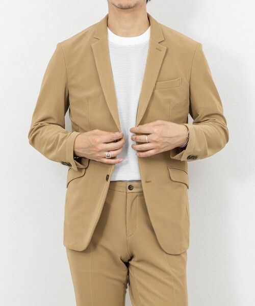 Stutostein Nolley's（シュテットシュタインノーリーズ）の「《ビジカジ/セットアップ対応》ストレッチコードピケ テーラードジャケット 26SS（テーラードジャケット・メンズ・ブラック/オリーブ/ベージュ/ダークネイビー・XL/L/M/S）」の17枚目の写真