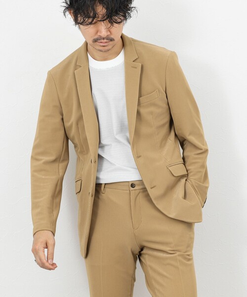 Stutostein Nolley's（シュテットシュタインノーリーズ）の「《ビジカジ/セットアップ対応》ストレッチコードピケ テーラードジャケット 26SS（テーラードジャケット・メンズ・ブラック/オリーブ/ベージュ/ダークネイビー・XL/L/M/S）」の18枚目の写真