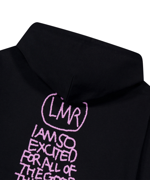 LMR(エルエムアール)の「シンボルロゴドローインググラフィックフードブラック(パーカー・レディース・ブラック・M/L)」の8枚目の写真