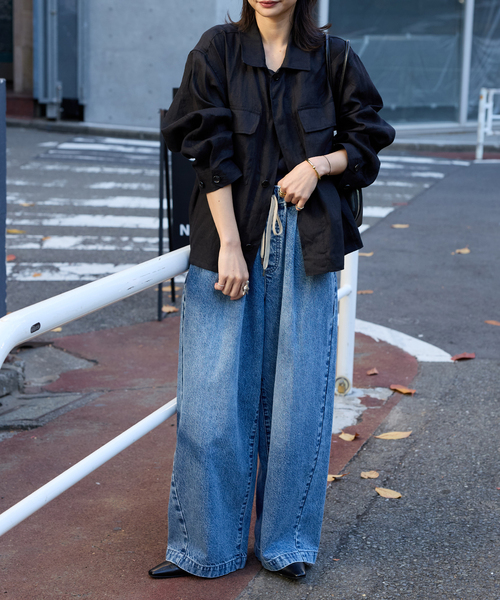 JOURNAL STANDARD(ジャーナルスタンダード)の「《追加》リネンミリタリージャケット(ミリタリージャケット・レディース・ブラック/カーキ/ブラウン・FREE)」の21枚目の写真