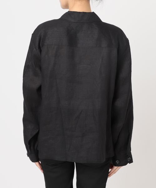 JOURNAL STANDARD(ジャーナルスタンダード)の「《追加》リネンミリタリージャケット(ミリタリージャケット・レディース・ブラック/カーキ・FREE)」の7枚目の写真