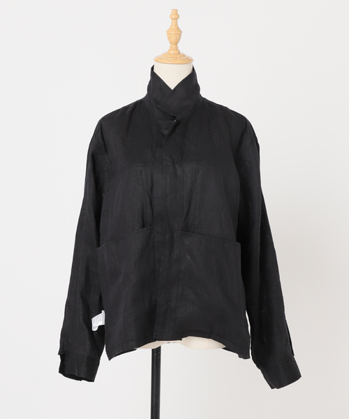 JOURNAL STANDARD(ジャーナルスタンダード)の「《追加》リネンミリタリージャケット(ミリタリージャケット・レディース・ブラック/カーキ・FREE)」の15枚目の写真