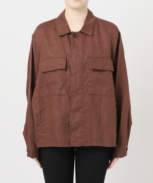 JOURNAL STANDARD(ジャーナルスタンダード)の「《追加》リネンミリタリージャケット(ミリタリージャケット・レディース・ブラック/カーキ・FREE)」の19枚目の写真