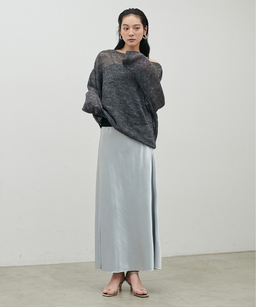 LARUTA（ラルータ）の「【LARUTA】透かしモヘアボートネックプルオーバー（ニット/セーター・レディース・ピンク/イエロー/チャコールグレー/アイボリー・FREE）」の14枚目の写真
