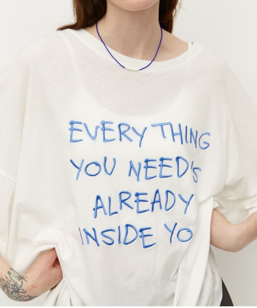 Auntie Rosa Holiday(アンティローザホリデー)の「オーバーサイズシアーロゴTEE(Tシャツ/カットソー・レディース・グレー/ホワイト・FREE)」の14枚目の写真