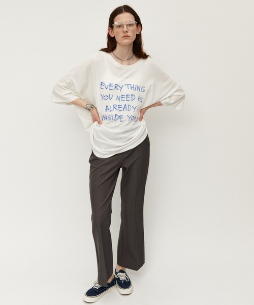 Auntie Rosa Holiday(アンティローザホリデー)の「オーバーサイズシアーロゴTEE(Tシャツ/カットソー・レディース・グレー/ホワイト・FREE)」の9枚目の写真