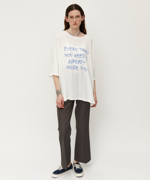 Auntie Rosa Holiday(アンティローザホリデー)の「オーバーサイズシアーロゴTEE(Tシャツ/カットソー・レディース・グレー/ホワイト・FREE)」の10枚目の写真